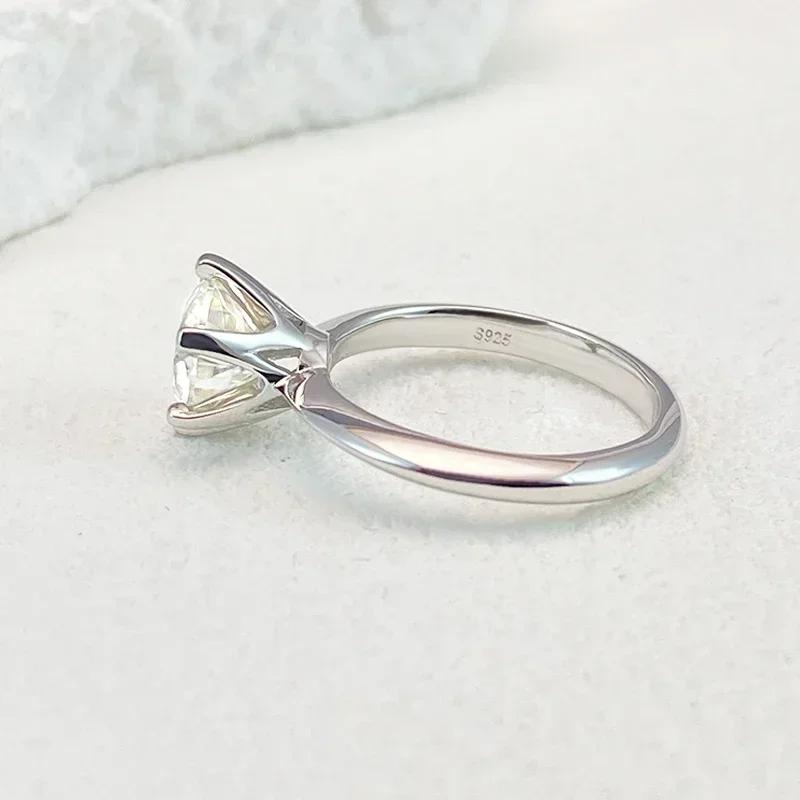 NeeTim – bague Moissanite 0.5-5ct pour femmes, en argent Sterling 925, plaqué or blanc, diamant de l