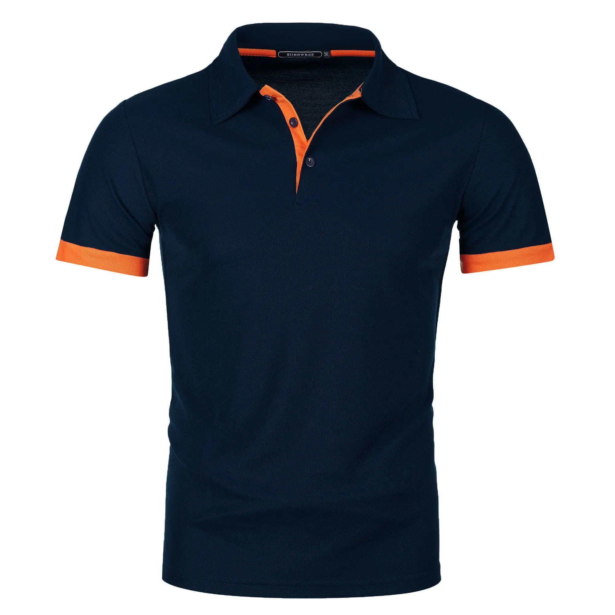 Manches courtes pour hommes, couleur assortie, mode avec revers pour hommes, manches courtes