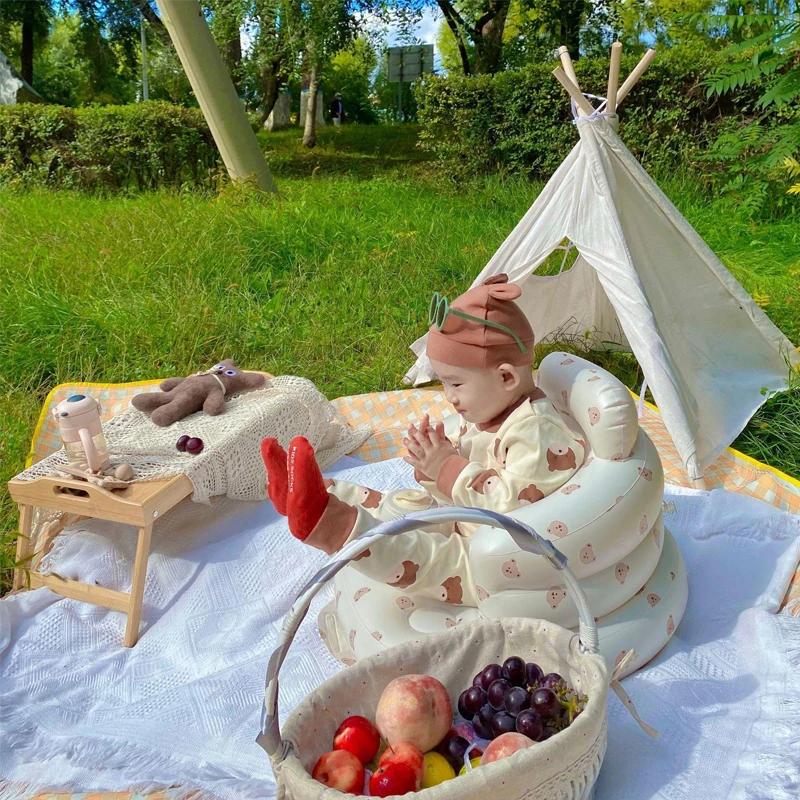 Canapé gonflable pour bébé, chaises de bain portables bouffantes pour enfants, siège multifonctionne