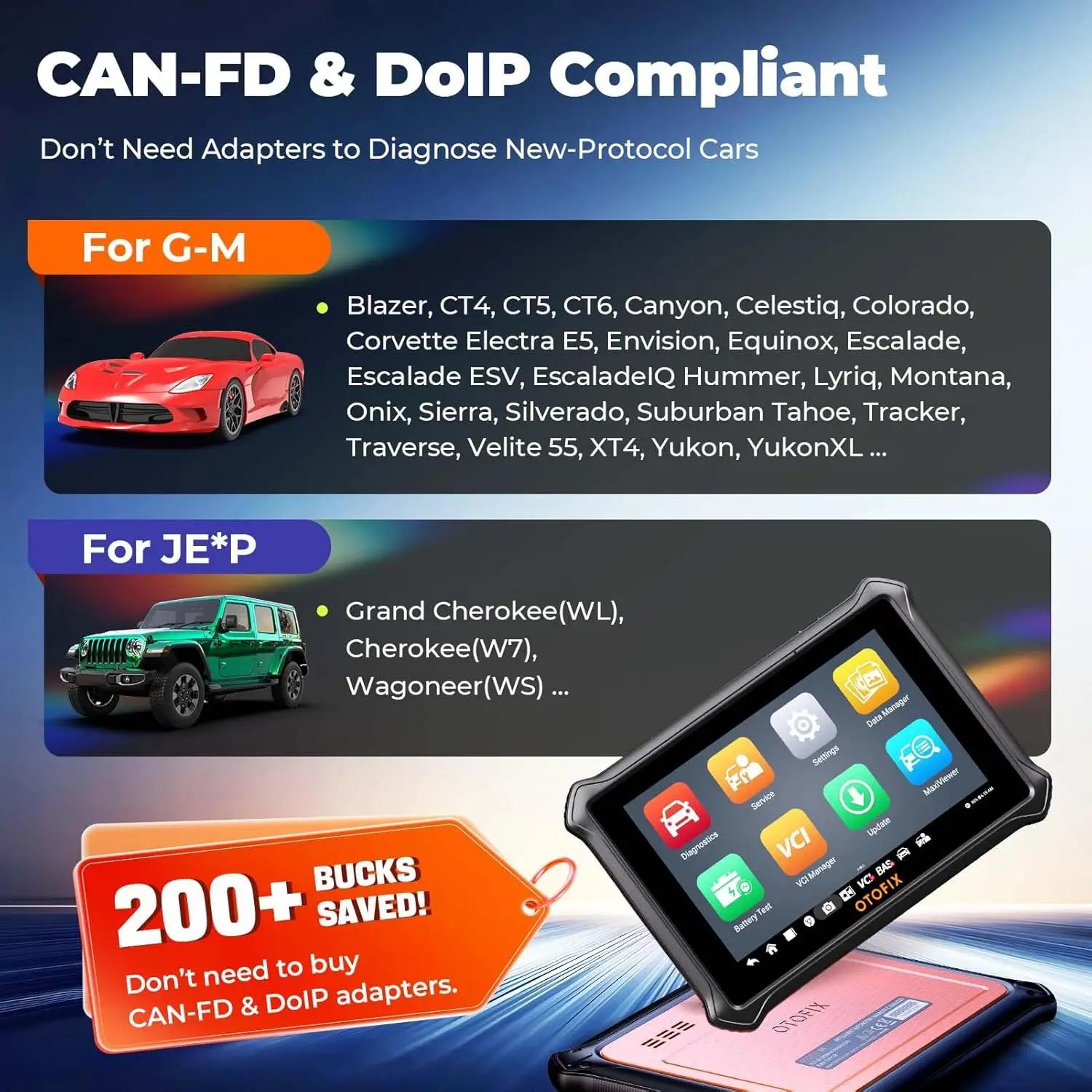 Scanner OBD2 automobile OTOFIX D1 Lite, mise à jour de 2 ans, contrôle bidirectionnel, outil de Diag