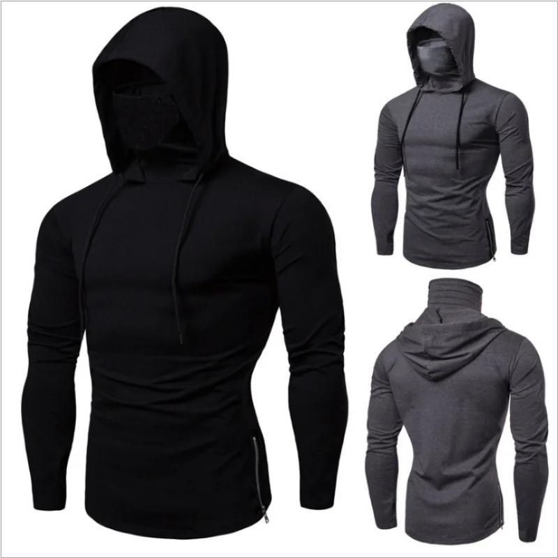Sweat à capuche fin pour hommes, avec masque, épissure décontractée, grand masque, pour cyclisme, mo
