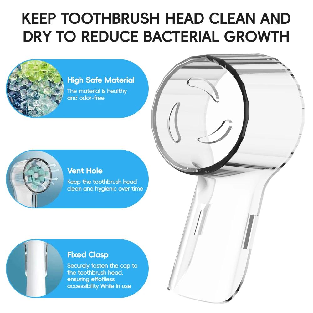 Housses anti-poussière pour brosse à dents, compatibles avec les têtes de rechange Braun Oral B et l
