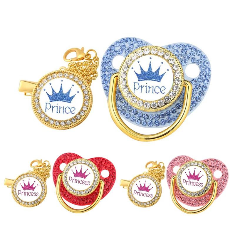 Couronne nouveau-né attache-sucette chaîne bébé factice Silicone sans BPA enfant en bas âge anneau d