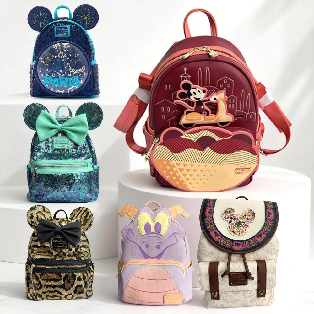 Sac à dos Loungefly Disney Mickey Mouse Ear en cuir PU pour femme, sac de voyage décontracté, mini s