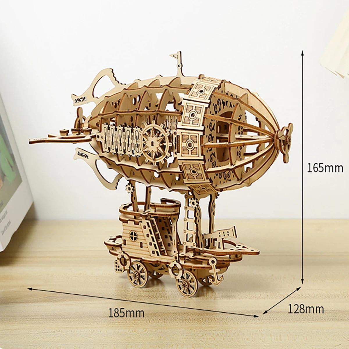 Modèle d'échelle de Puzzle en bois de voiture 3D dirigeable, Kit de modèle de bricolage, cadeau arti