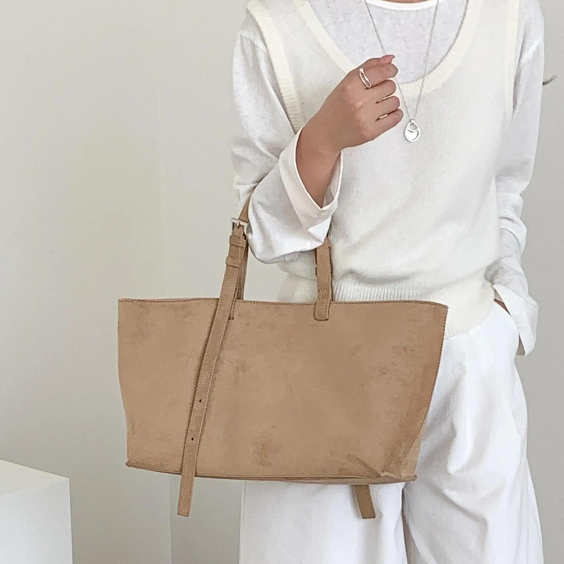 Sac fourre-tout rétro en Faux daim pour femmes, sacs à bandoulière de grande capacité pour femmes, s