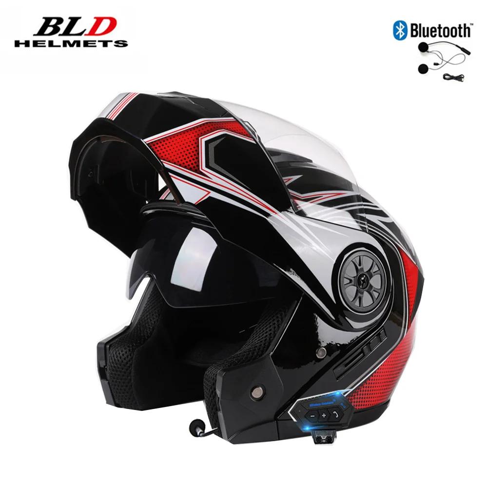 Casque de moto modulaire rabattable, double visière, Bluetooth Safrty, équitation, puzzles complets,