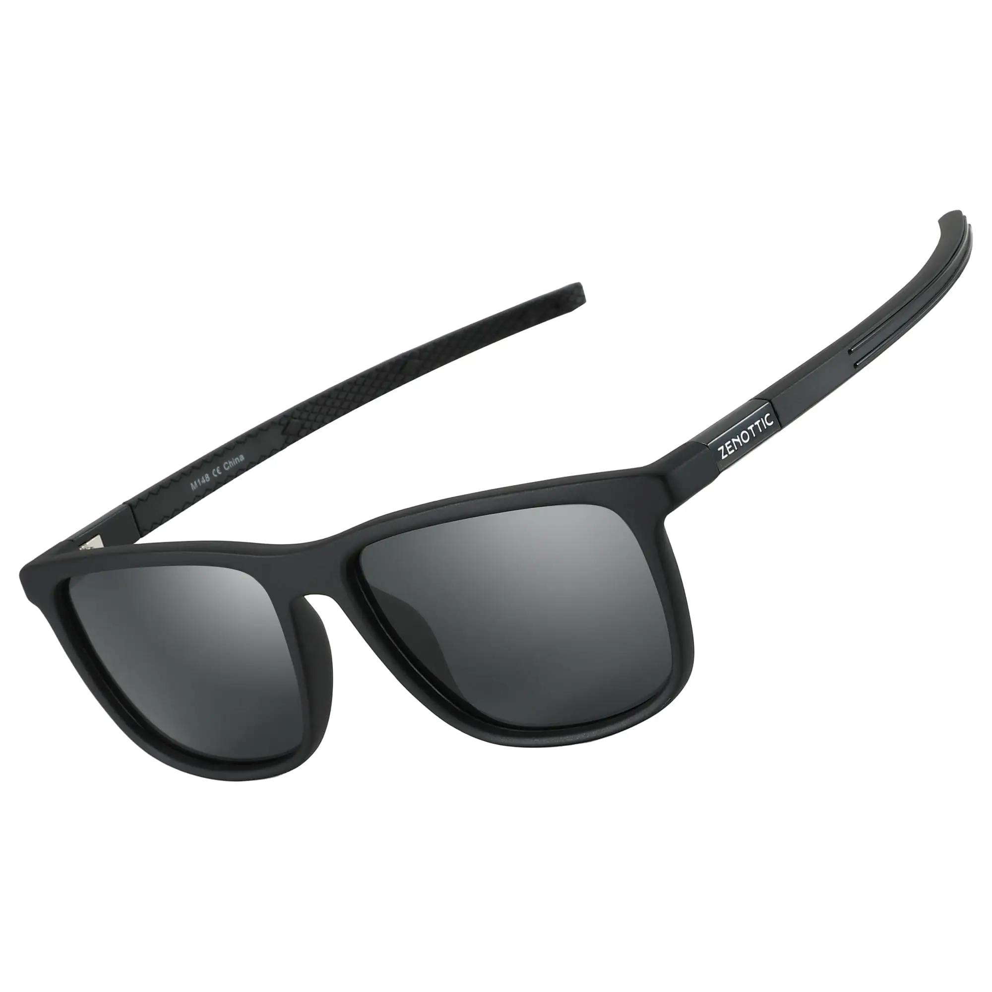 ZENOTTIC Lunettes de soleil polarisées carrées pour hommes – Cadre léger TR90 avec blocage UV pour l