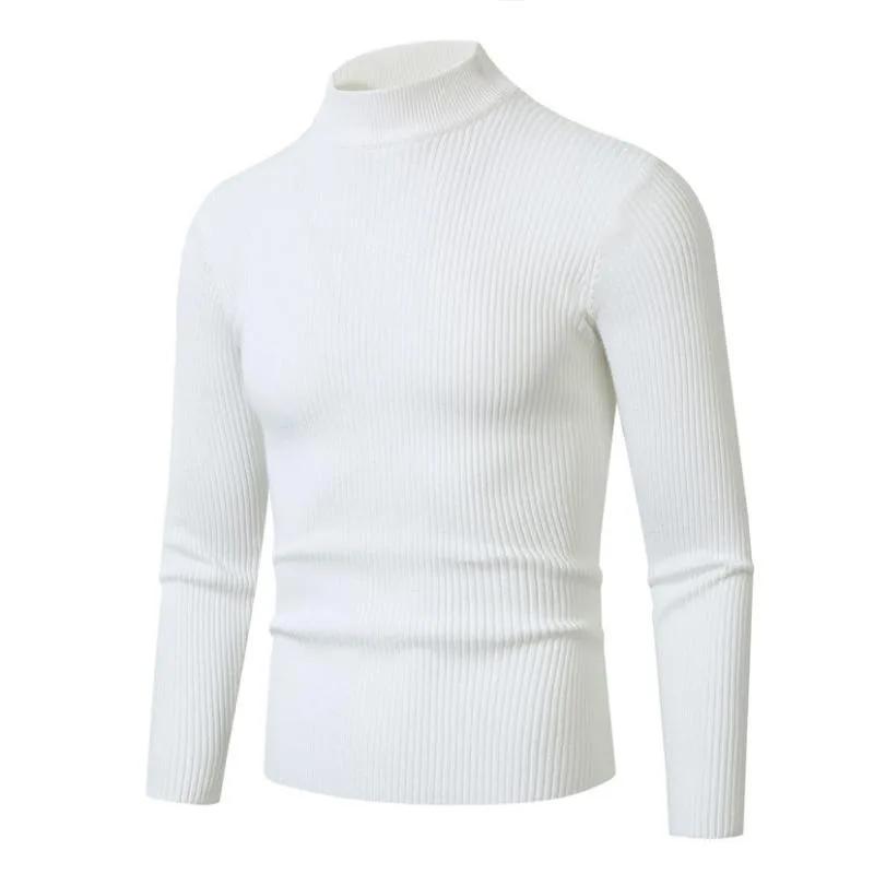 Nouveaux hommes mode faux col roulé chandails à manches longues Waem pull pull hiver coupe ajustée r