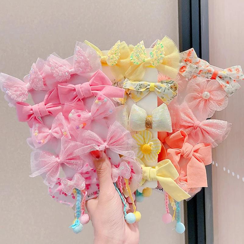Ensemble 10 pièces épingle cheveux nœud princesse fille - Accessoires bébé mignons vente en gros