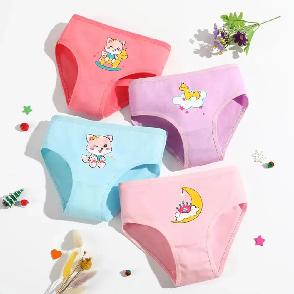 1/4/8/12 pièces enfants filles culottes ensembles coton joli mignon dessin animé licorne imprimer en