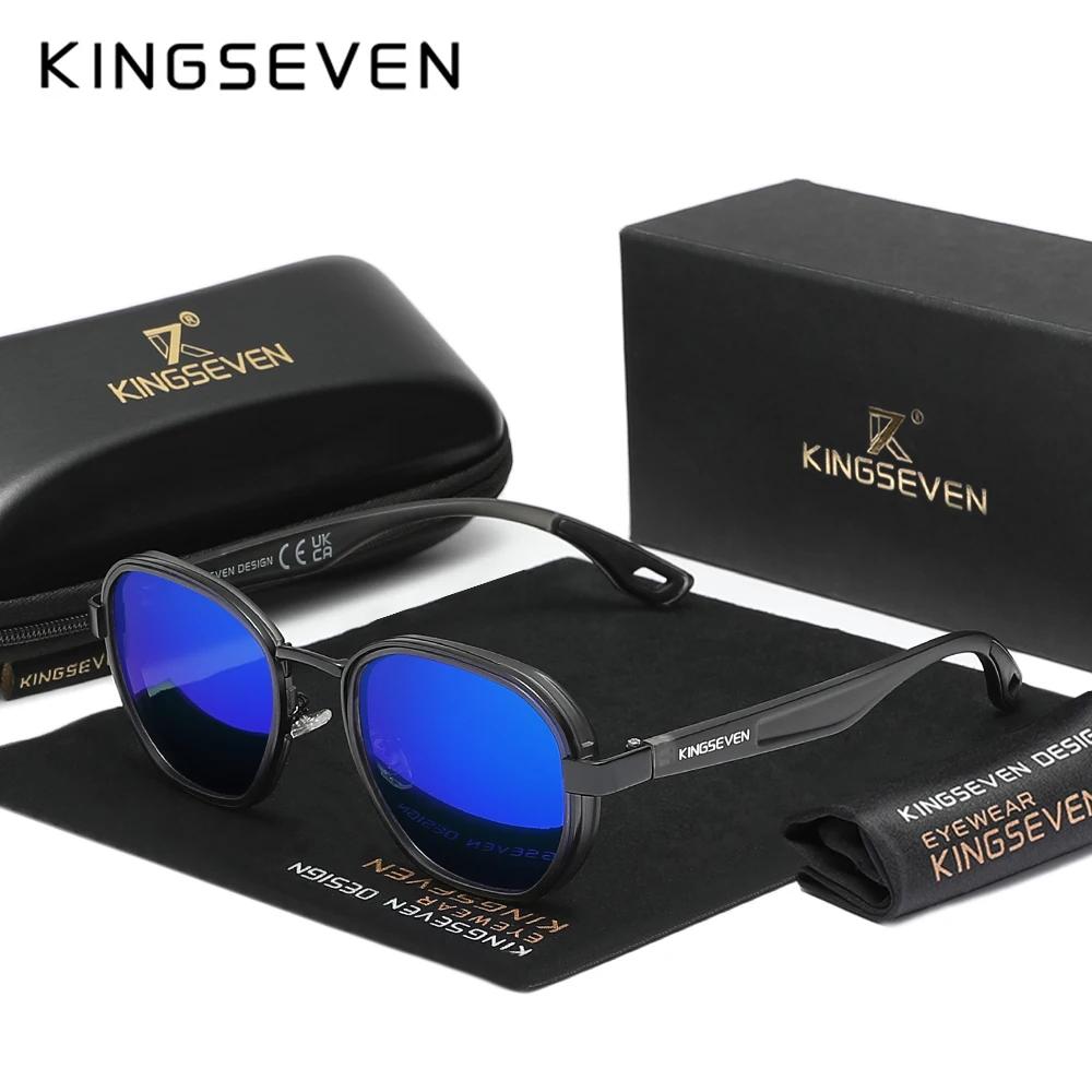 KINGSEVEN lunettes de soleil hommes polarisées UV400 rétro luxe mode lunettes pour femme mâle cadre 