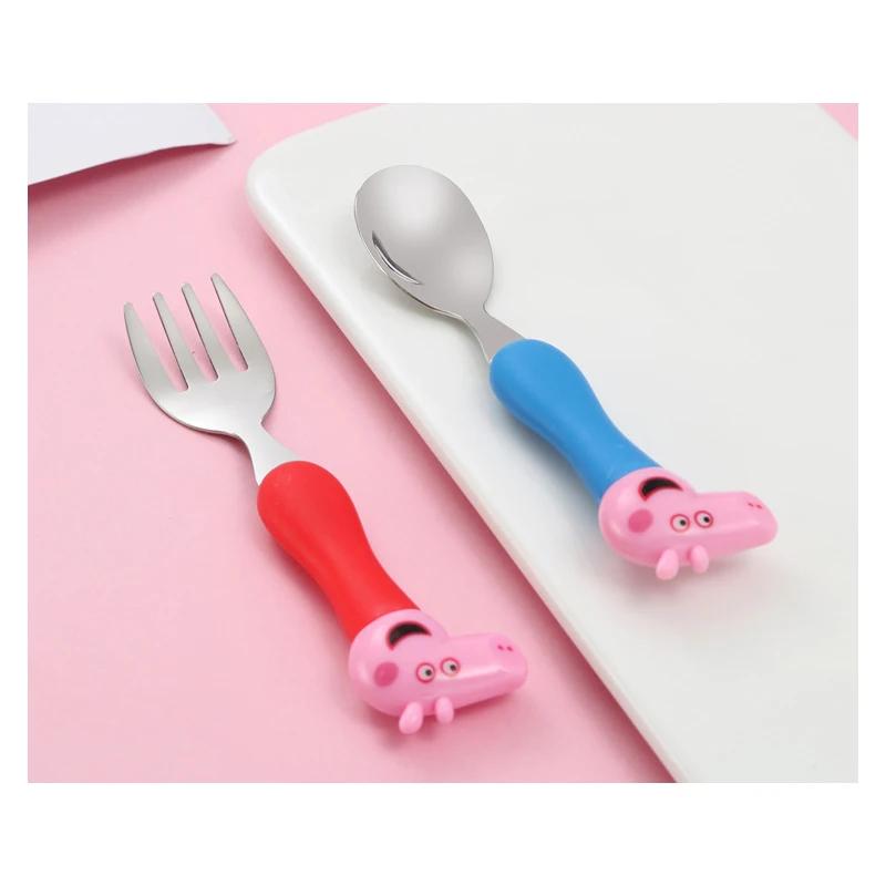 Peppa Pig vaisselle fourchette cuillère Action poupée jouet George Pig papa maman dessin animé modèl