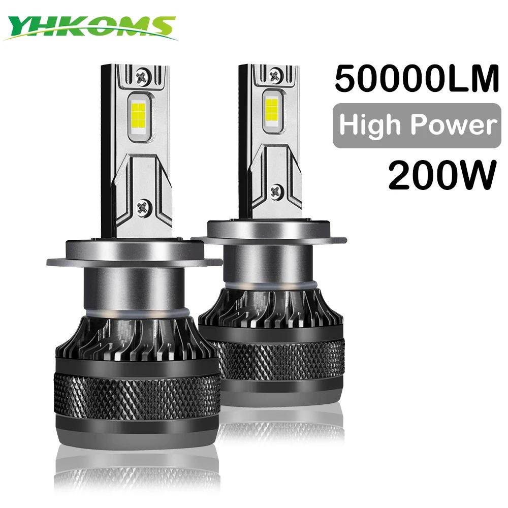 YHKOMS phare LED de voiture H7 LED H4 H1 H8 H11 HB3 HB4 9005 9006 9012 6000K 200W 50000LM lampe LED 