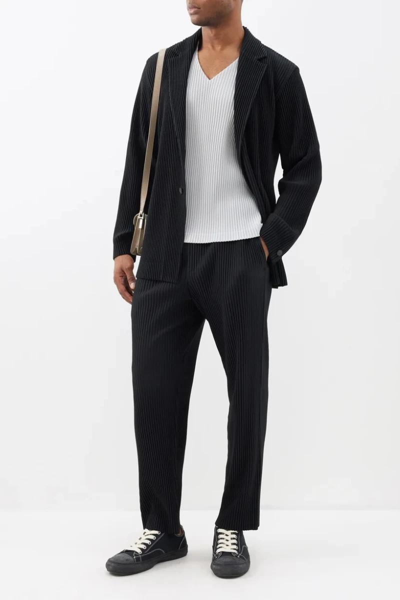 Blazers plissés doublés décontractés, manteau coupe couvertes, veste de haute qualité, mode professi