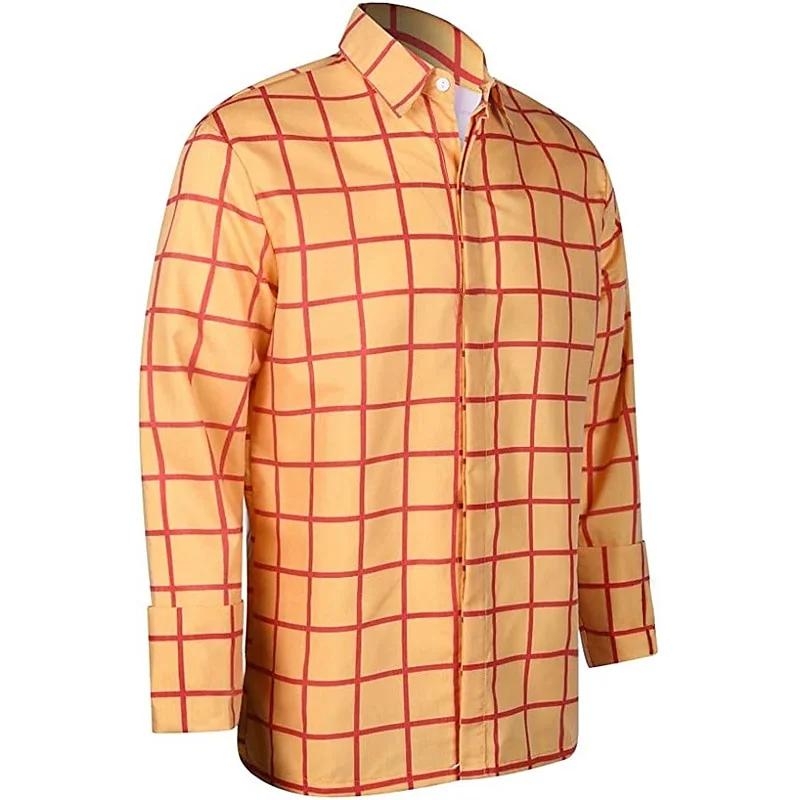 Chemise à manches longues pour hommes, couleur à carreaux décontractée, chemise à revers imprimée en
