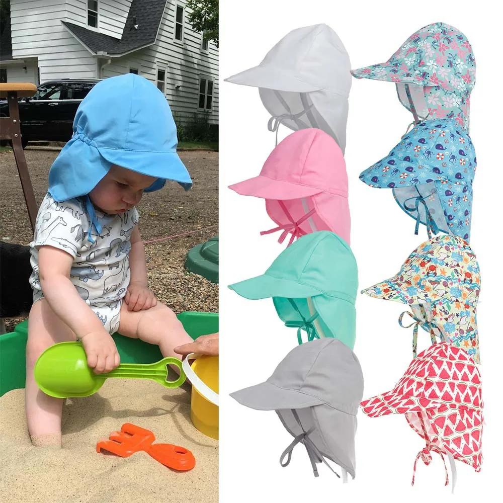 Chapeau de soleil pour bébé, casquette d'été réglable pour garçons, voyage plage S/L, chapeau pour b