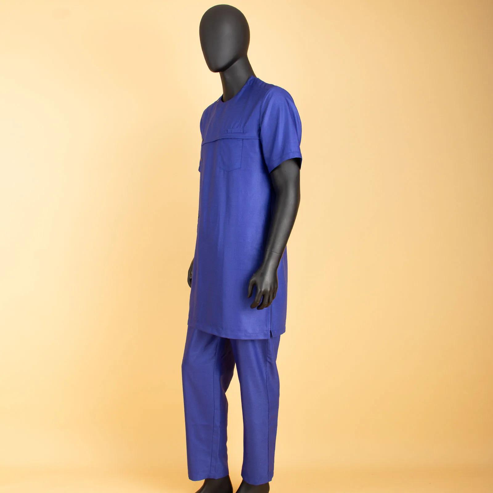 2026 hommes africains vêtements Ankara pantalon ensemble Dashiki chemise 2 pièces tenue haut court t