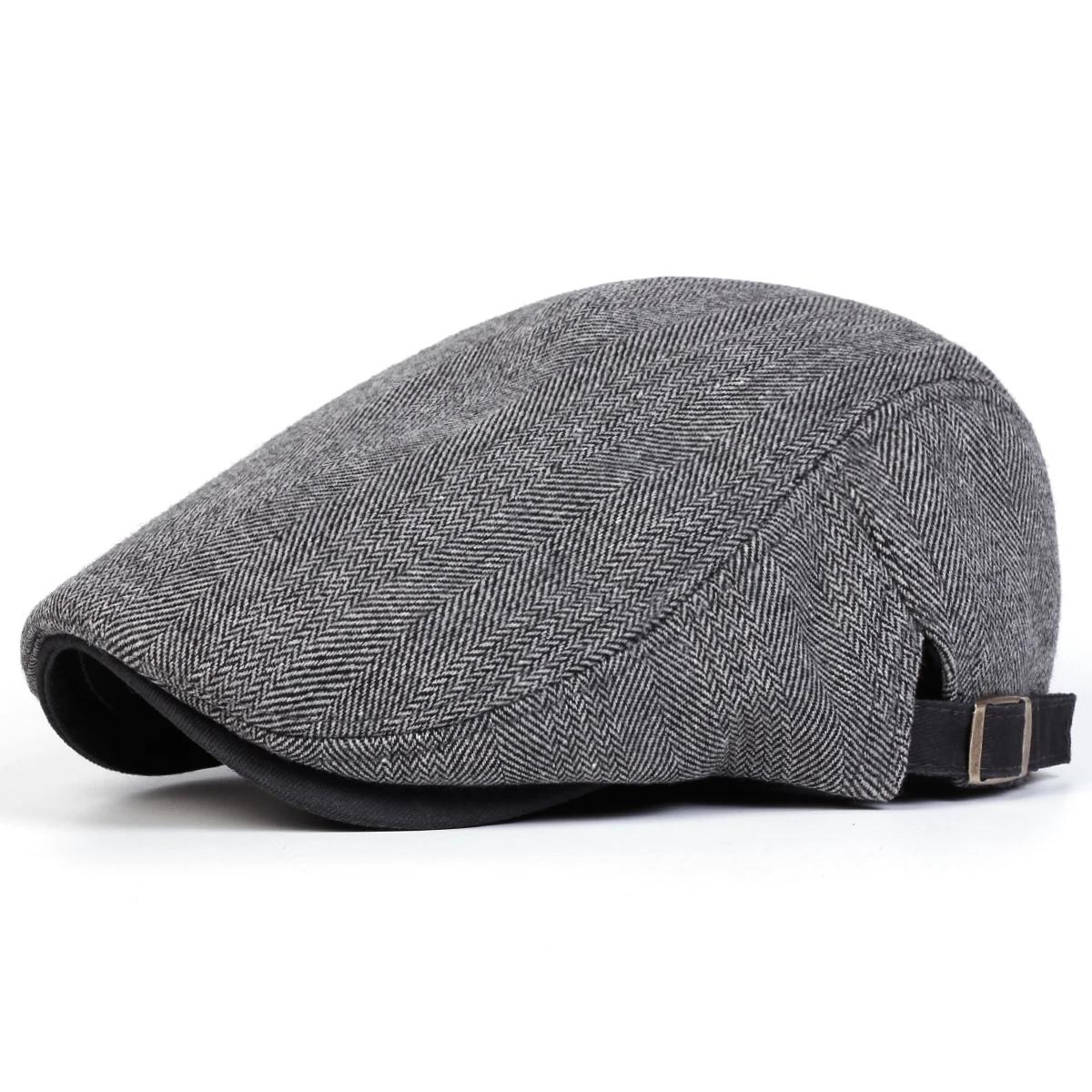 Casquettes de journal rétro à grille à chevrons pour hommes, chapeaux de peintre britannique, casque