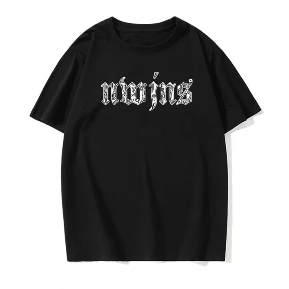 Nouveau jean lettre imprimé à manches courtes dames T-shirt nouveau décontracté motif ample T-shirt 