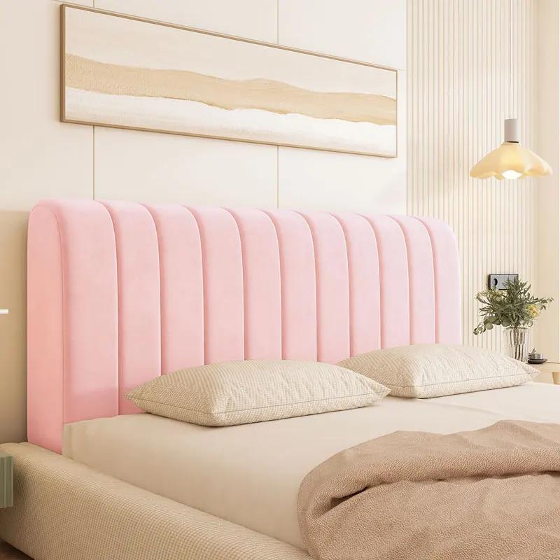 Housse de tête de lit de luxe en velours doux et épais, housse de tête de lit, couleur unie, tout co