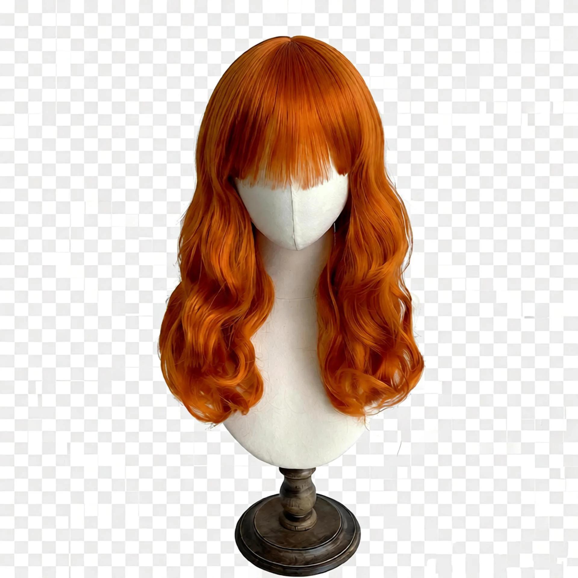 Perruque orange longue bouclée pour fille 2 ans - Accessoire photo et spectacle enfant - Coiffe bébé