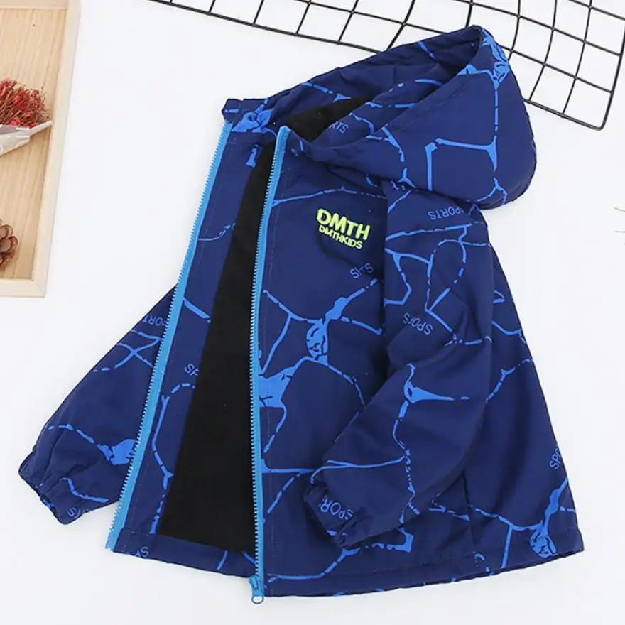 Veste extérieure épaisse imperméable pour garçon - Manteau à capuche coupe-vent mode automne