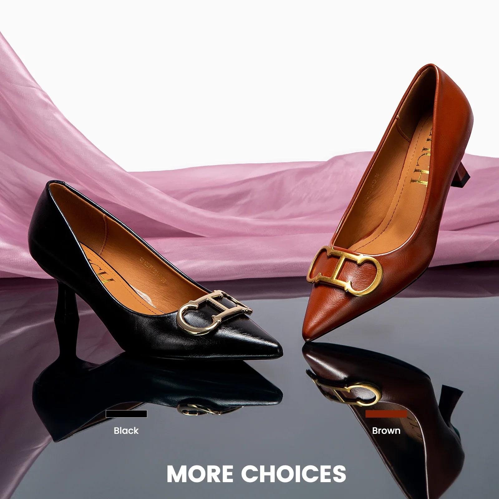 Chaussures pour femmes bout pointu talons hauts en cuir verni robe talons chaussures bateau chaussur