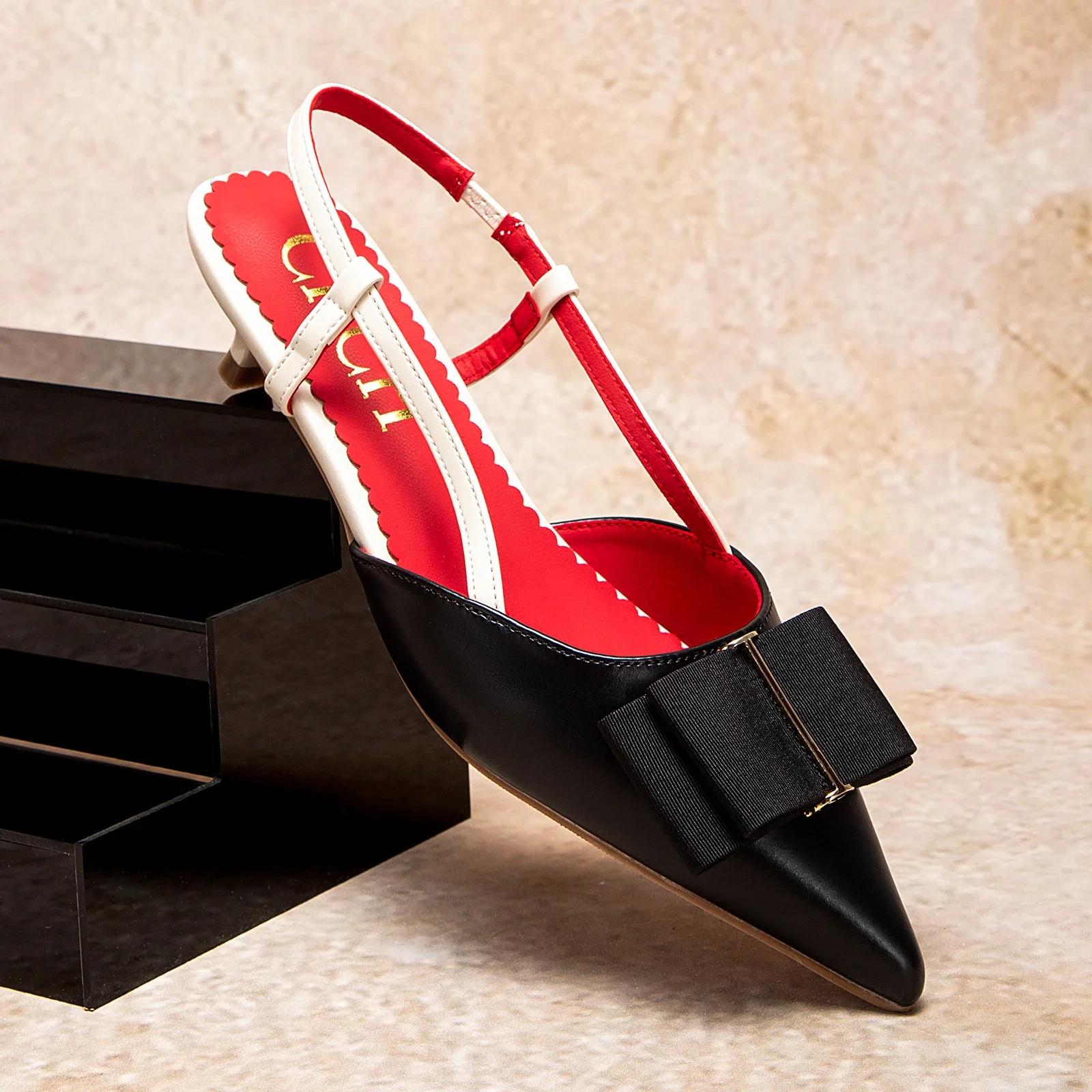 C-H femme talons hauts marron nouveau Design de sangle d'été pointu décontracté élégant lieu de trav