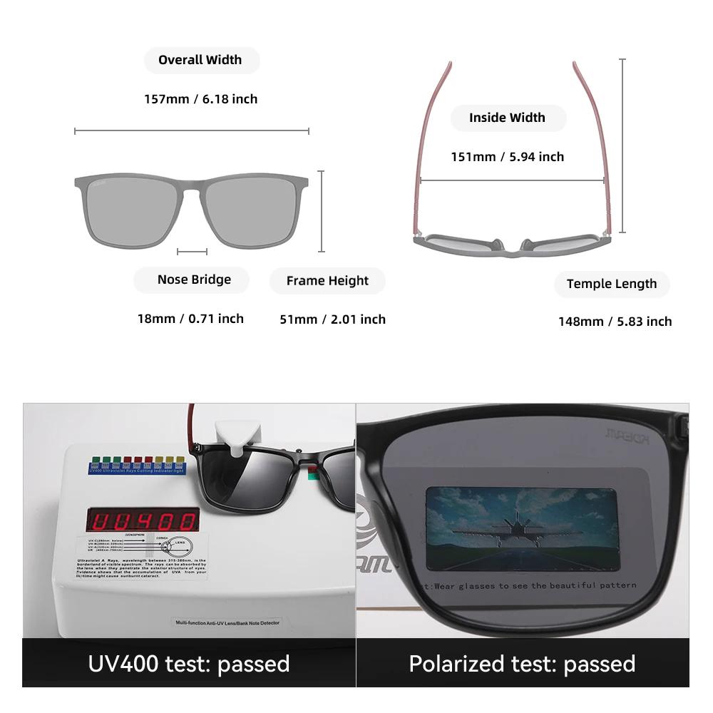 Lunettes de soleil polarisées KDEAM taille XL extra large pour hommes, lunettes de soleil photochrom