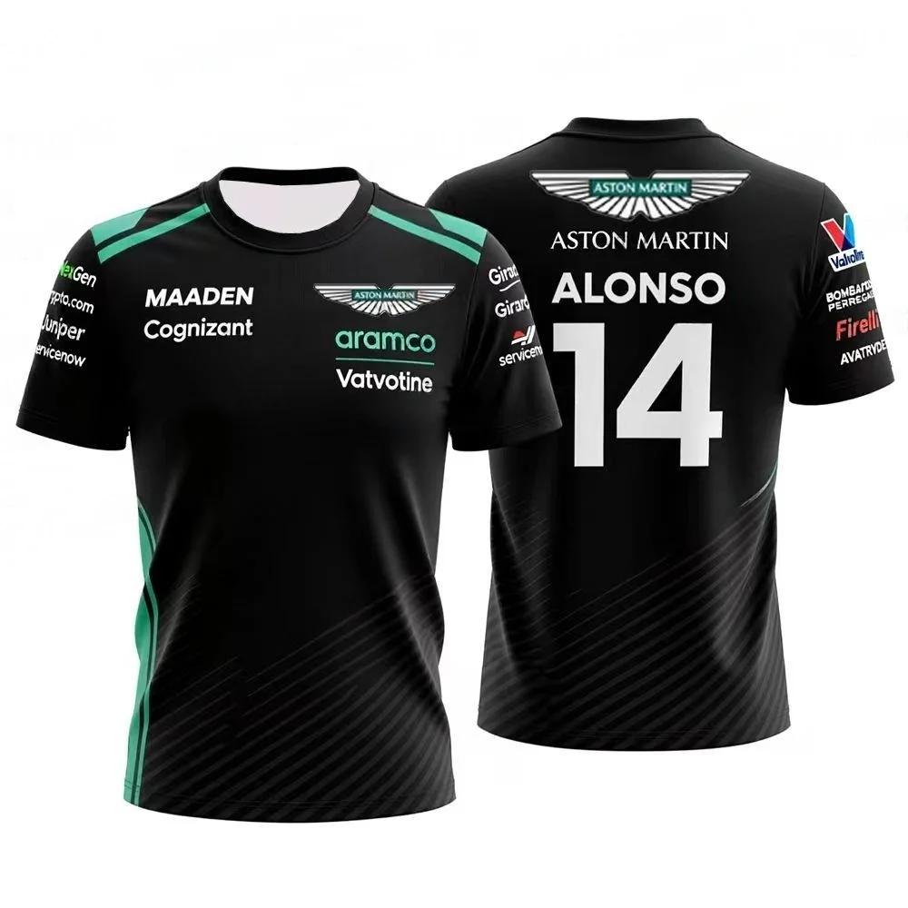 T-shirt à manches courtes Fernando Alonso 14 2026, tenue de course Aston Martin classique, séchage r
