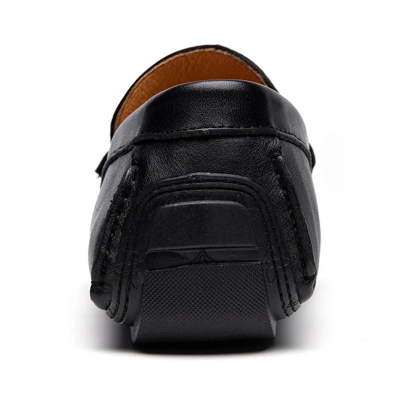 Mocassins rouges en cuir véritable pour hommes, chaussures décontractées à enfiler, cuir naturel, cr