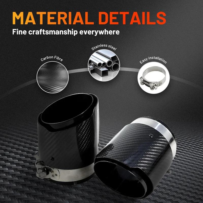 Intel 86mm pour BMW X5 F15 E70 X6 F16 embout d'échappement silencieux tuyau mat en Fiber de carbone 