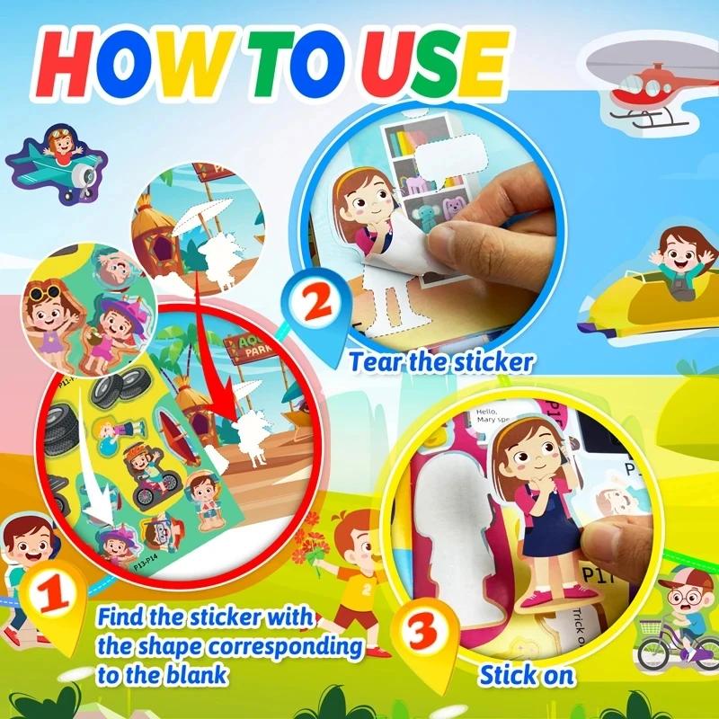 Jouets Montessori, autocollants de dessin animé, livres concentrés sur le développement du potentiel