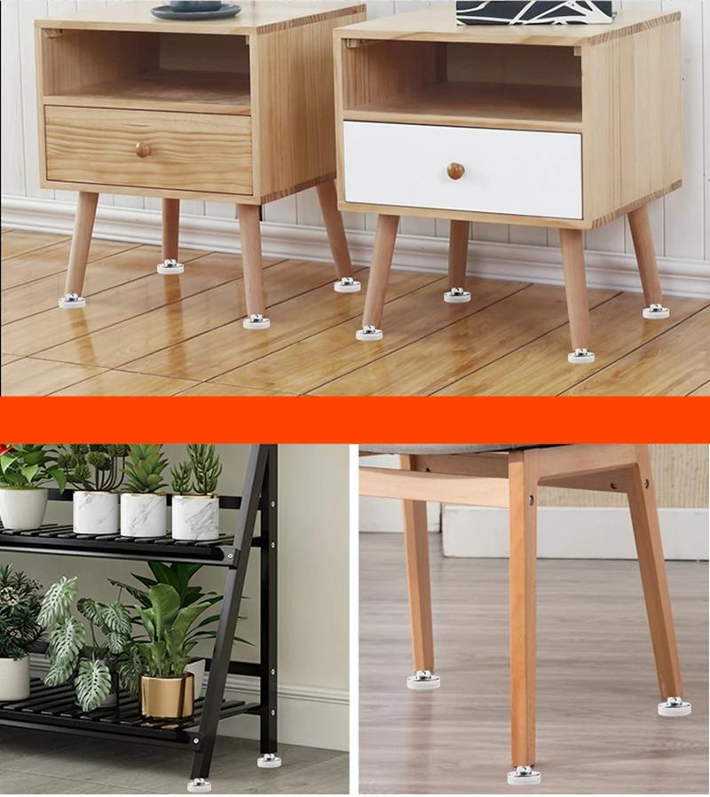 Pieds de meuble réglables en Nylon, pieds de niveleurs en acier inoxydable, pour canapé, Table, chai