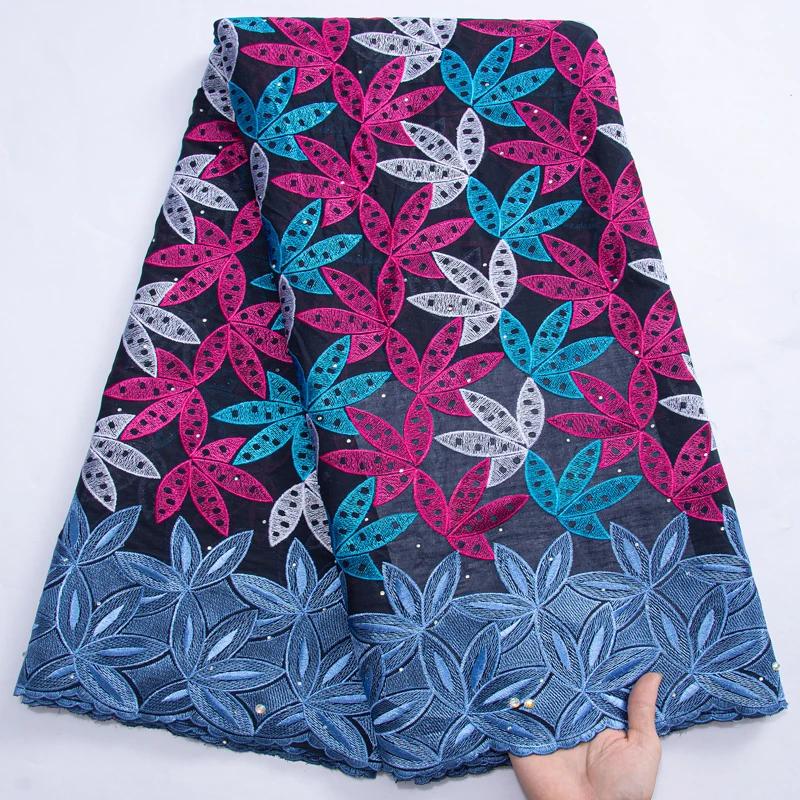 NigWin-Tissu Africain en Dentelle de Coton Suisse Tyys, Haute Qualité pour Robe de Soirée Française,
