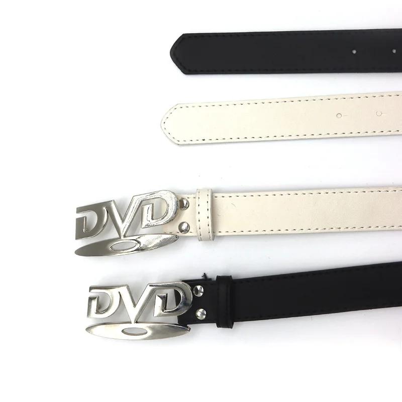 Ceinture unisexe à boucle DVD au design nostalgique, pour hommes et femmes, idéale pour les jeans, p