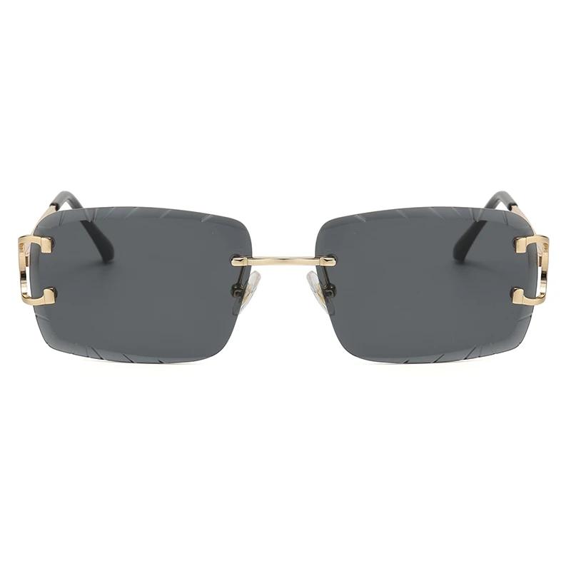 Lunettes carrées sans monture, tendance, en métal, de haute qualité, pour hommes et femmes, lunettes
