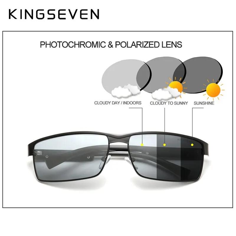 KINGSEVEN Hommes Polarisées Photochromiques lunettes de Soleil Femmes Caméléon Lunettes de Soleil UV