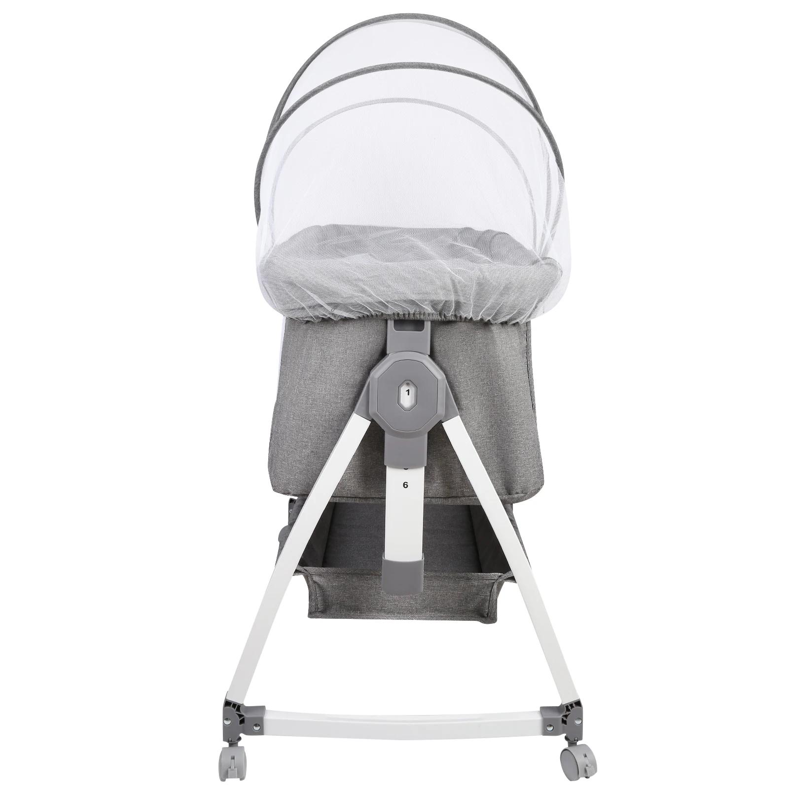 Lit d'appoint Cododo, 3 en 1, Lit de Bébé, Berceau avec Matelas, Hauteur Réglable 6 Niveaux, Inclina