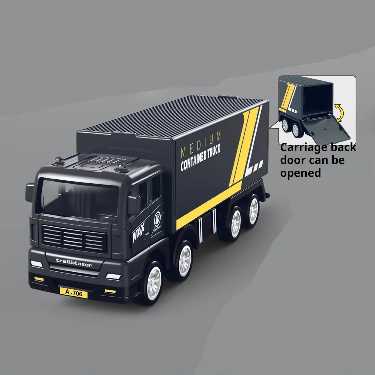 Simulation transporteur conteneur camion véhicule de fret enfants enfants retirer modèle de voiture 