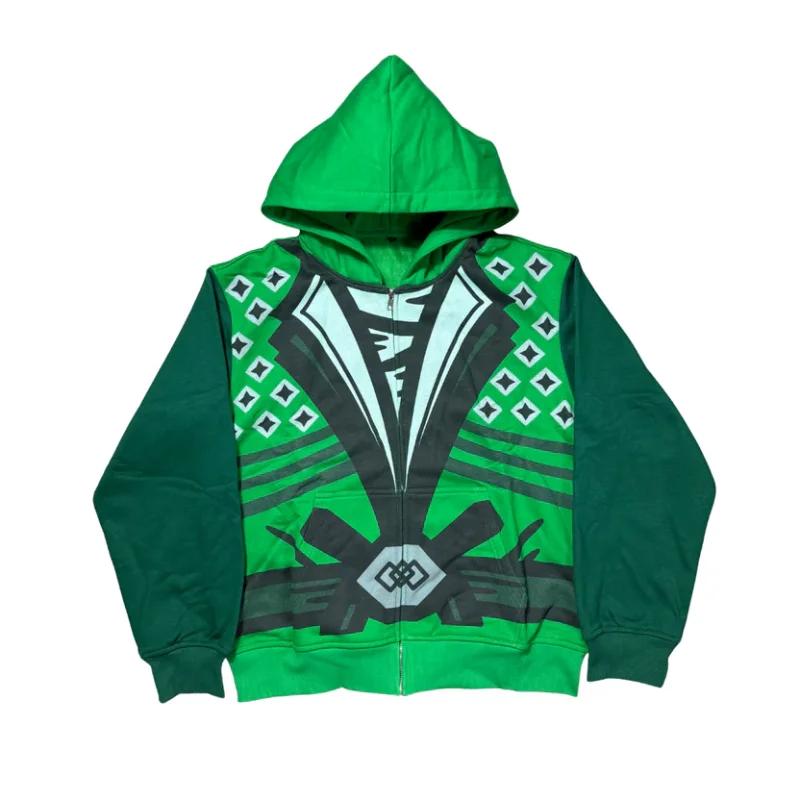 Sweat à capuche zippé Y2K style japonais High Street, imprimé Ninja décontracté Cosplay Anime, Haraj