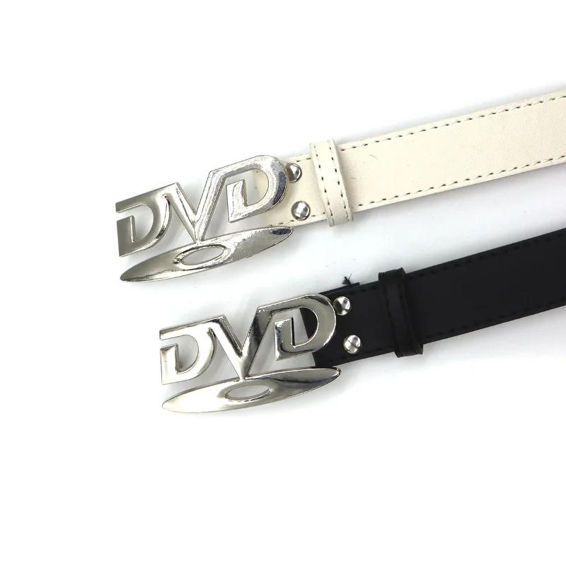 Ceinture unisexe à boucle DVD au design nostalgique, pour hommes et femmes, idéale pour les jeans, p