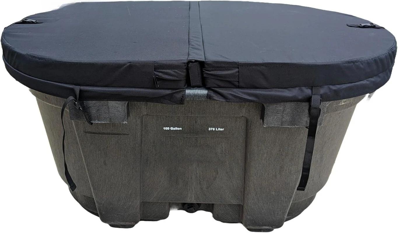 Réservoir ovale de 100 gallons, couvercle de jacuzzi isolé dur, thérapie par l'eau glacée, couvertur