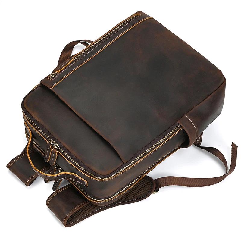 2025 nouveautés sac à dos en cuir pour voyage hommes mâle en cuir de vachette pochette d'ordinateur 