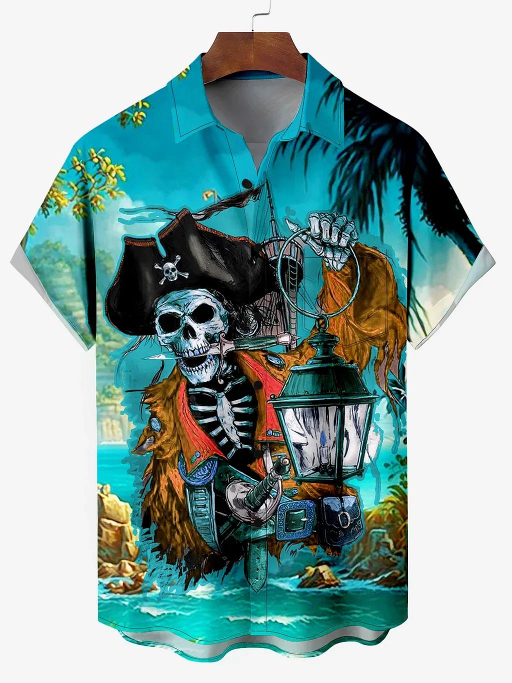 Chemise à manches courtes imprimée dessin animé hawaïen pour hommes, Modules, Seton 7.5 Aate, servic