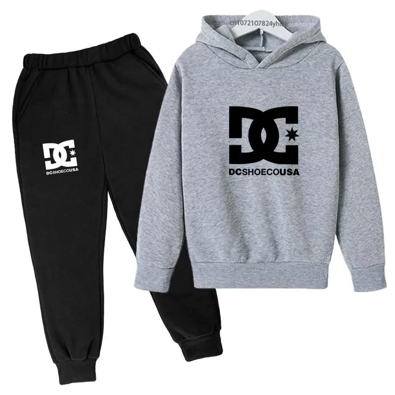 Ensemble sweat à capuche + pantalon 2 pièces pour enfants 2-13 ans - Tenue décontracté imprimé tendance