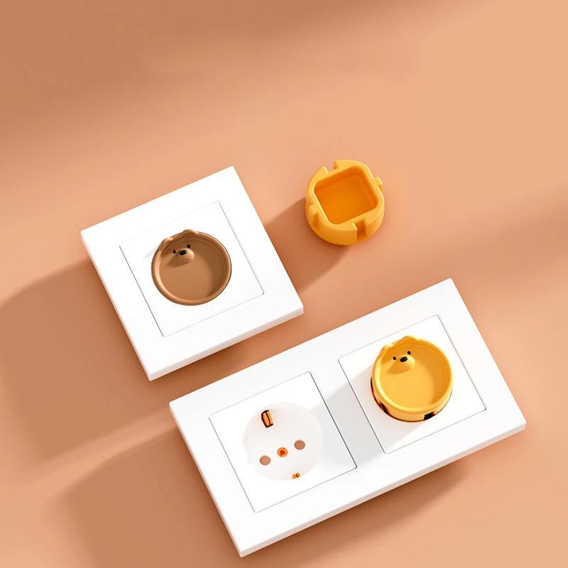 5 pièces bébé Protection de sécurité prise housse de Protection mignon dessin animé enfants Silicone