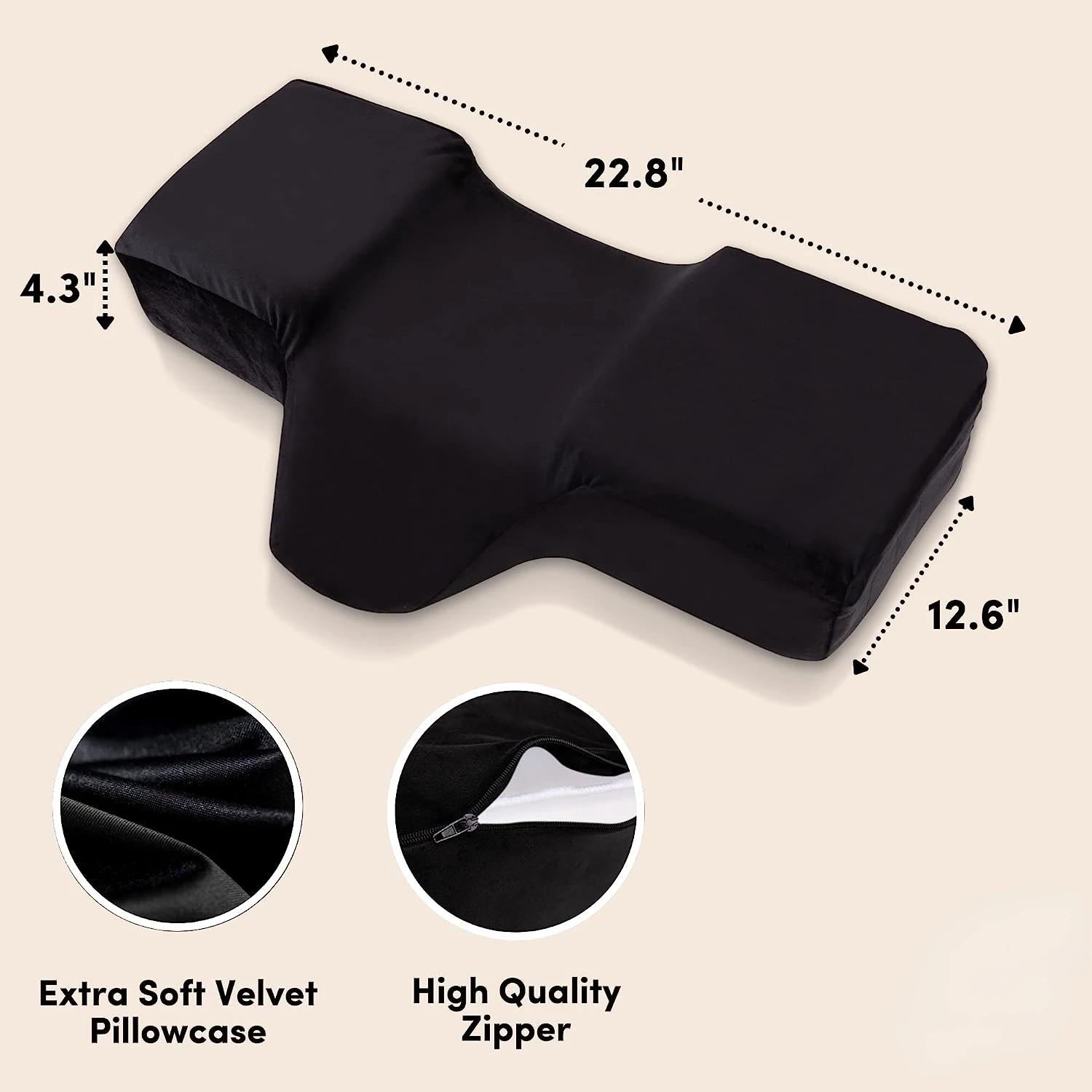 Oreiller pour Extension de cils, mousse à mémoire de forme, courbe ergonomique, améliore les cervica