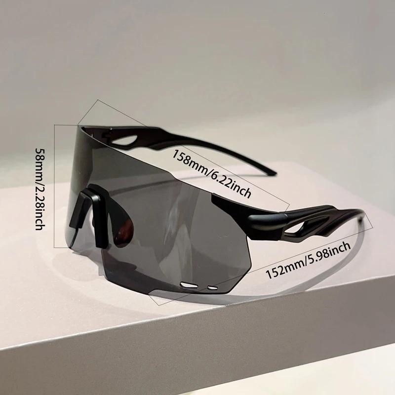 KAMMPT – lunettes surdimensionnées sans bords pour hommes, miroir rond enveloppé, lunettes de soleil